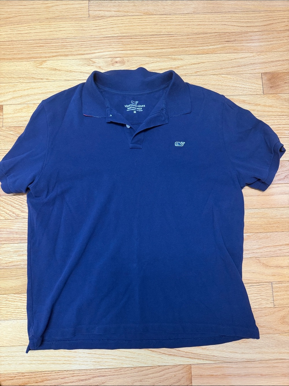 Vineyard Vines Navy Blue Short-Sleeve Polo with Whale Logo
